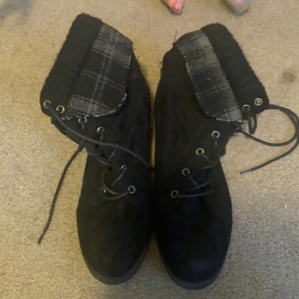 Suede combat boots